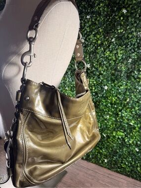 Coach Y2K Olive Green Leather Shoulder Bag